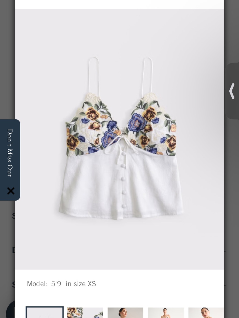 Abercrombie Linen Lace Cami Tank Top - White